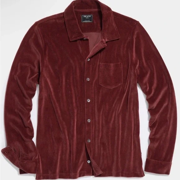 Todd Snyder Men's Red The Velour Tavern Polo - Picture 6 of 6